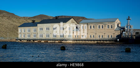 Swan Falls Dam sul fiume Snake al mattino Foto Stock