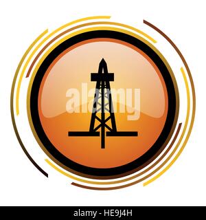 Attrezzatura di perforazione icona vettore. Il design moderno round pulsante arancione isolati su sfondo bianco per il web e le applicazioni in eps10 Illustrazione Vettoriale