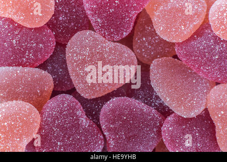 Lo zucchero colorato cuori gommoso dolciumi Foto Stock