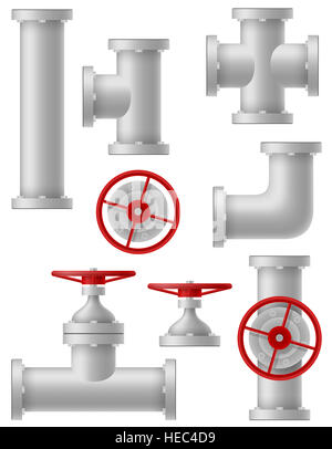 Industria tubi metalic illustrazione isolati su sfondo bianco Foto Stock