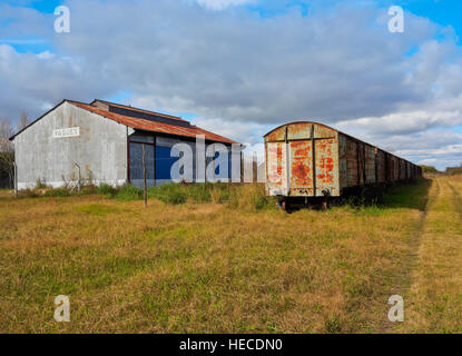 Argentina, Provincia di Buenos Aires, Vagues, vista la chiusa stazione Tran, ora Museo Ferroviario. Foto Stock