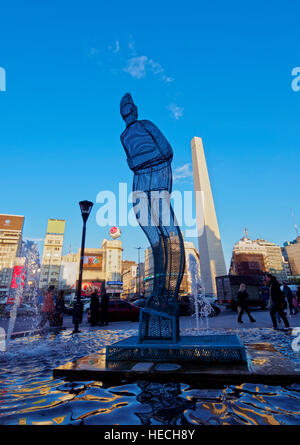 Argentina, Provincia di Buenos Aires, la città di Buenos Aires, 9 de Julio, Plaza de la Republica e Obelisco de Buenos Aires. Foto Stock