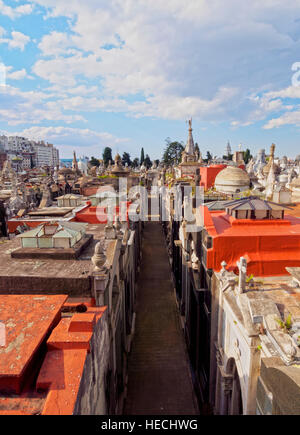 Argentina, Provincia di Buenos Aires, la città di Buenos Aires, vista in elevazione del La Recoleta cimitero. Foto Stock