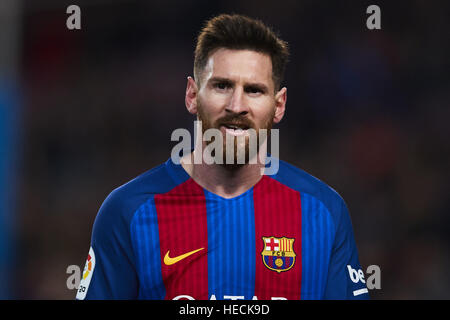 Barcellona, Spagna. Xviii Dicembre, 2016. Lionel Messi (FC Barcelona), durante la Liga partita di calcio tra FC Barcelona e il RCD Espanyol, allo stadio Camp Nou a Barcellona, Spagna, domenica 18 dicembre, 2016. Foto: S.Lau © dpa/Alamy Live News Foto Stock