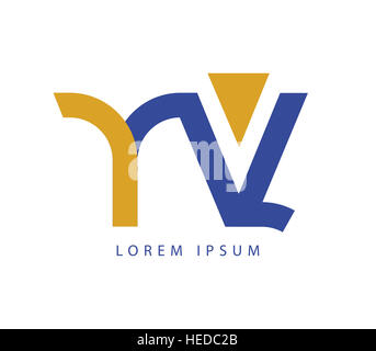 YV Logo Concept Design Foto Stock