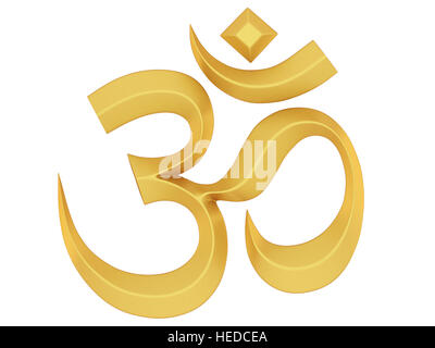 Om simbolo - Immagine 3D rappresentata Foto Stock