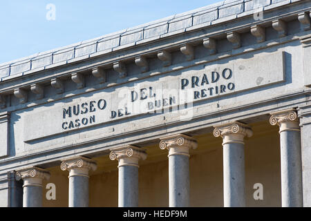 Spagna, Madrid, El Retiro district, il Museo del Prado. Museo Nacional del Prado. Foto Stock