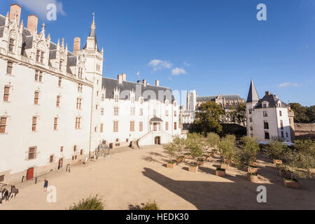 Il Château des Ducs de Bretagne nella città di Nantes in Francia. Foto Stock