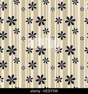 Vector seamless pattern. Sfondo astratta fatta di strisce e fiori Foto Stock