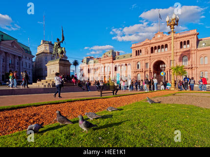 Argentina, Provincia di Buenos Aires, la città di Buenos Aires, Monserrat, vista la Casa Rosada sulla Plaza de Mayo. Foto Stock