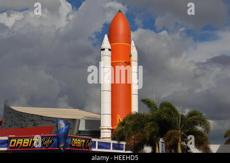 Space Shuttle razzo booster e serbatoi esterni a Cape Canaveral, in Florida, Stati Uniti d'America Foto Stock