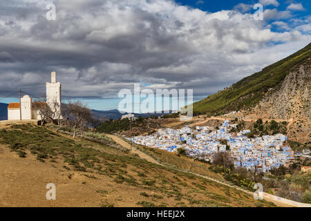 La moschea di spagnolo (1920s), Chefchaouen, Chaouen, Marocco Foto Stock