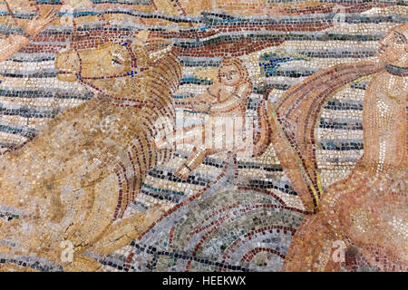 Il viaggio di Venere, mosaico romano da Volubilis, Museo di Arte Marocchina e antichità, Tangeri, Marocco Foto Stock