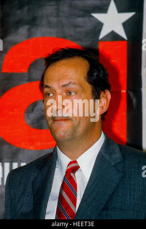 Chicago, Illinois, USA, settembre, 1986 Bill Bradley democratici dal New Jersey fa la sua comparsa al senatore Adlai Stevenson evento campagna in Chicago, Illinois Credit: Mark Reinstein Foto Stock