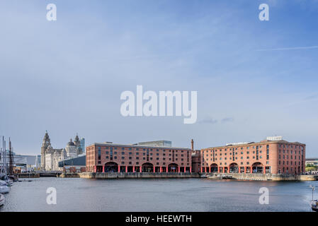 L'Albert Dock è un complesso di edifici del dock e i magazzini di Liverpool, in Inghilterra. Foto Stock