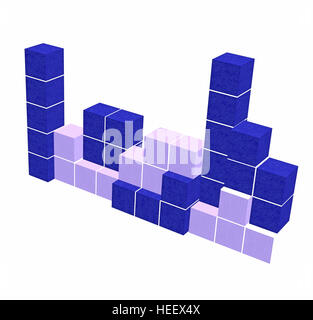 Gioco Tetris blue 3D - cubetti di forme geometriche - Gioco di puzzle Foto Stock