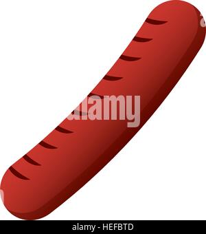 Salsicce alla griglia icona isolato illustrazione vettoriale design Illustrazione Vettoriale