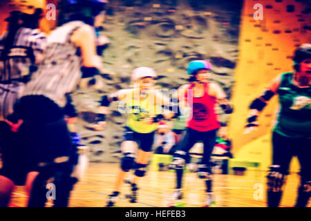 Abstract blur sullo sfondo per Roller Derby argomento Foto Stock