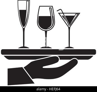 Vino bicchieri di vetro icona illustrazione vettoriale graphic design Illustrazione Vettoriale