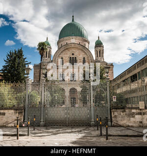 La facciata della grande sinagoga di Firenze, Firenze, Toscana, Italia Foto Stock