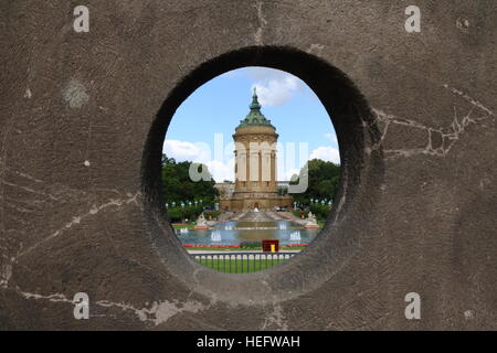 Torre di acqua di Mannheim, Germania Foto Stock