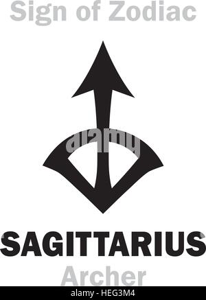 Astrologia: segno zodiacale Sagittario (l'Archer) Illustrazione Vettoriale
