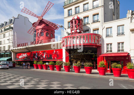 Varietétheater Moulin Rouge, da Montmartre, Parigi Foto Stock