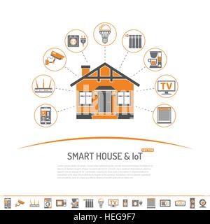 Smart House e internet delle cose concept Illustrazione Vettoriale