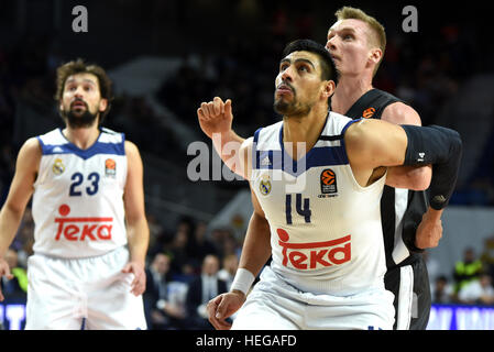 Madrid, Spagna. Xx Dec, 2016. Real Ayón in azione durante l'Eurolega di basket match tra il Real Madrid e Brose Bamberg. © Jorge Sanz/Pacific Press/Alamy Live News Foto Stock