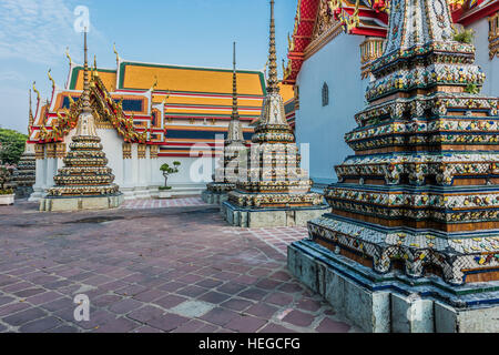 Tempio interno dettagli Wat Pho tempio di Bangkok in Thailandia Foto Stock