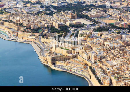 Vedute aeree di Floriana, Valletta, Malta Foto Stock