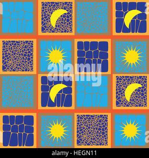 Sole e Luna modello senza giunture Illustrazione Vettoriale