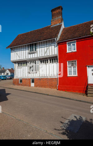 Metà case con travi di legno a Lavenham Suffolk Foto Stock
