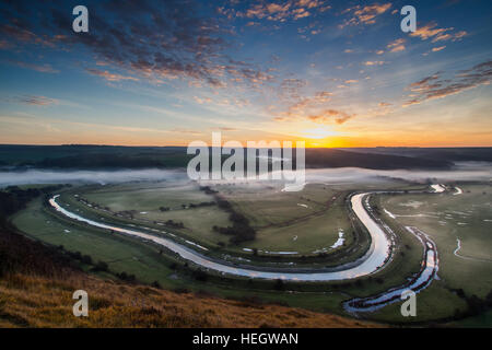 Cuckmere Haven sunrise Foto Stock