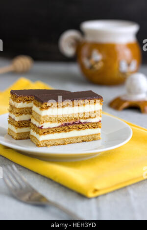 Miele artigianale fette di torta Foto Stock