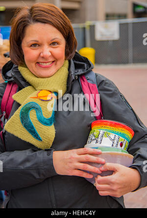 Vaschette vuote allevatore, Downtown Boise Idaho, ringraziamento, 2016 Boise, Idaho, Stati Uniti d'America Foto Stock