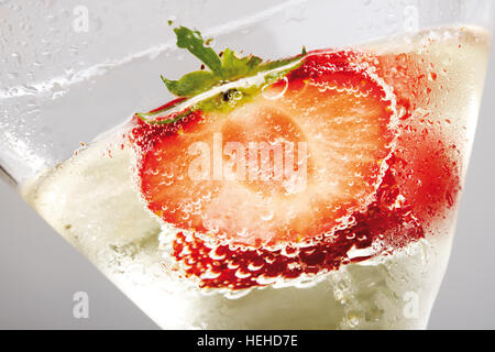 Champagne e fragole Foto Stock