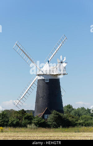 Burnham Overy Tower Windmill Tower Road, Burnham Overy Staithe, Norfolk, Inghilterra, Regno Unito Foto Stock