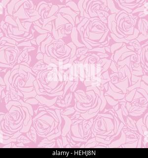 Floral seamless texture con rose. Illustrazione Vettoriale