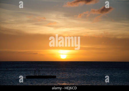 Curacao Porto Mari beach Sunset. Nel tardo pomeriggio nei Caraibi Foto Stock