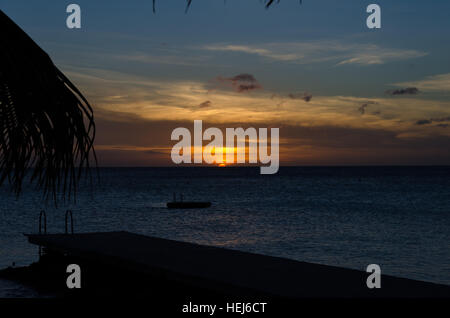 Curacao Porto Mari beach Sunset. Nel tardo pomeriggio nei Caraibi Foto Stock