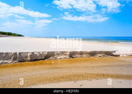 Plasnica estuario del fiume al Mar Baltico sulla spiaggia Debki, Polonia Foto Stock