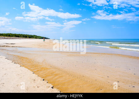 Plasnica estuario del fiume al Mar Baltico sulla spiaggia Debki, Polonia Foto Stock