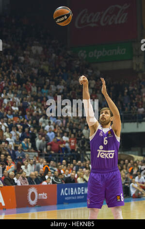 A Belgrado, in Serbia. 22 Dicembre 2016: Andres Nocioni del Real Madrid in azione durante il 2016/2017 Turkish Airlines Eurolega Regular Season Round 14 gioco tra Crvena Zvezda Belgrado MTS e Real Madrid Aleksandar Nikolic il 22 dicembre 2016 in Serbia, a Belgrado. © Nikola Krstic/Alamy Live News Foto Stock