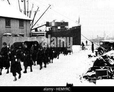 IBC noi soldati dell esercito in arrivo a Reykjavik Gennaio 1942 Foto Stock