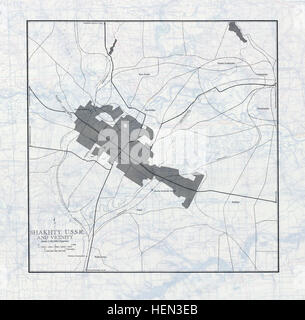 Urss mappa NL 37-3 -verso- Shakhty, U.S.S.R Foto Stock