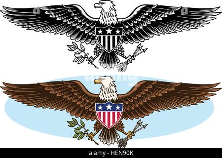 American Eagle icona patriottica Illustrazione Vettoriale
