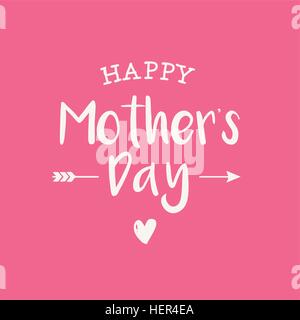 Felice Festa della mamma card, sfondo rosa. Modificabile vettore logo design. Illustrazione Vettoriale