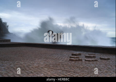 Il pettine di vento e le onde. Foto Stock