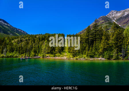 Kanada, Alberta, Parco Nazionale dei laghi di Waterton, Superiore Waterton Lake, Grenze zu Montana, USA Foto Stock